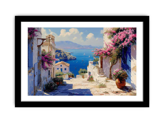 Greek Village Framed Print