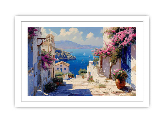 Greek Village Framed Print