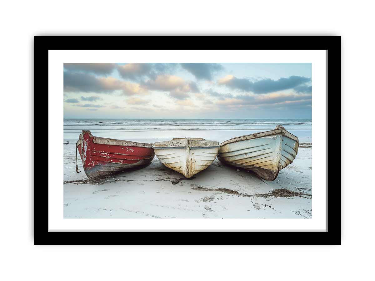 Three Boats Framed print