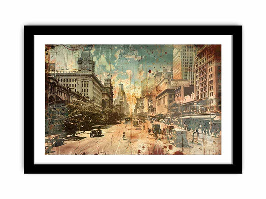 Brisbane City Vintage Print