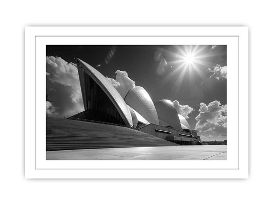Opera House Black and white Framed Print