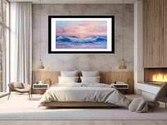 Pink Sunrise Sea Framed Print