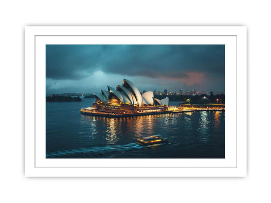 Opera House Black and white Framed Print