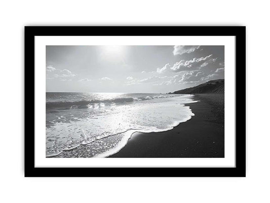 Black and white  Beach Framed Print