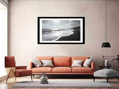 Black and white  Beach Framed Print