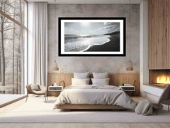 Black and white  Beach Framed Print