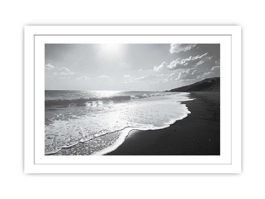 Black and white  Beach Framed Print