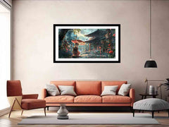 Anime in Rain Framed Print