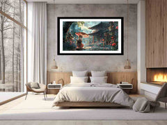 Anime in Rain Framed Print