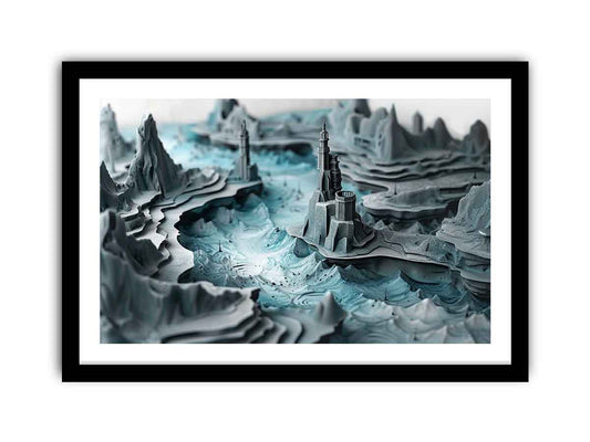 3D Art Framed Print