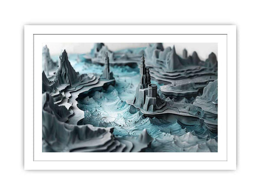 3D Art Framed Print