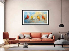 Birds painting on wire