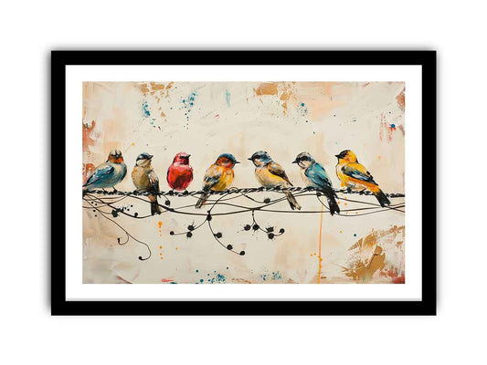 Birds  on wire Art