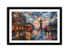 London Clock Framed Print  print