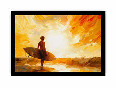 Surfer in the Sun Framed Print