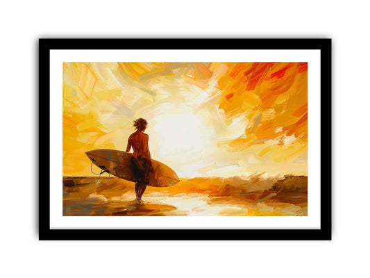 Surfer in the Sun Framed Print