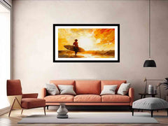 Surfer in the Sun Framed Print