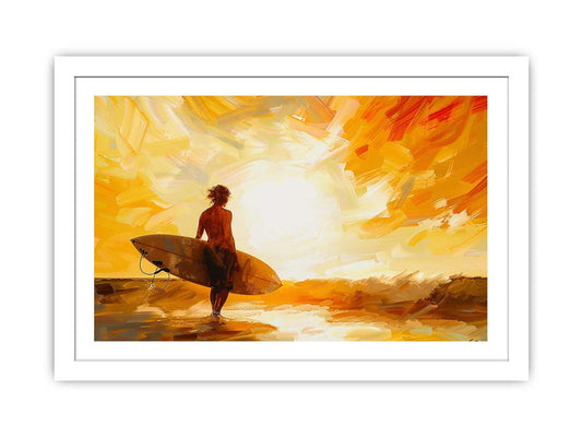 Surfer in the Sun Framed Print