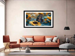 Sunflower Butterfly Framed Print
