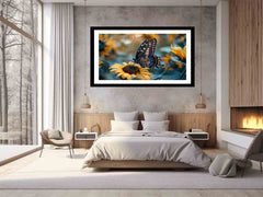 Sunflower Butterfly Framed Print