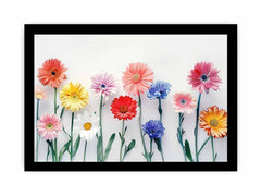 Watercolor Daisies Framed Print