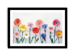 Watercolor Daisies Framed Print