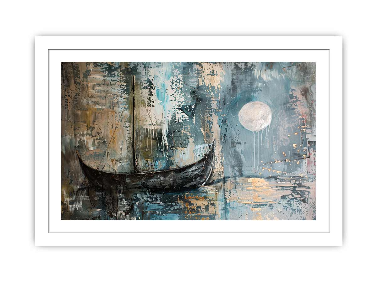 Antique Boat in Moonlight