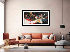 Abstract Stag Framed Print