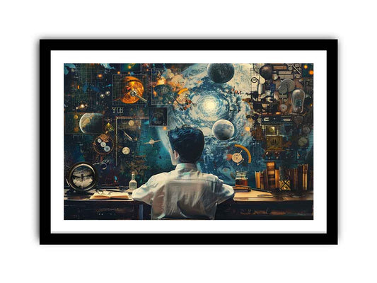 Genius at Work Framed Print