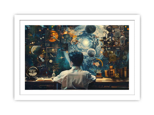 Genius at Work Framed Print