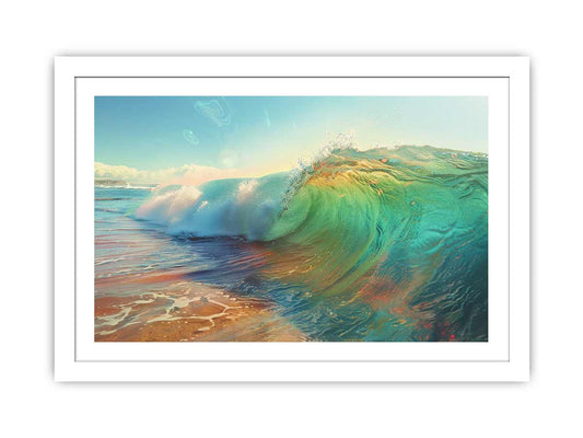 Rainbow Surf Framed Print
