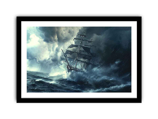 Storm Ship Framed Print