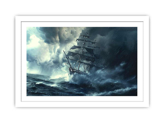 Storm Ship Framed Print