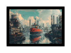 Ship in Port Framed Print