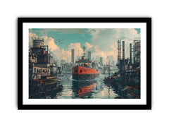 Ship in Port Framed Print