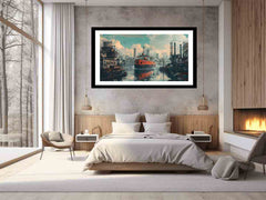 Ship in Port Framed Print