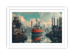 Ship in Port Framed Print