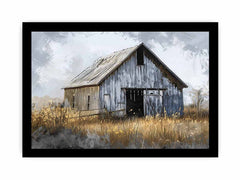 White Barn Framed Print