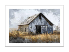 White Barn Framed Print