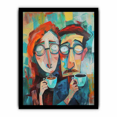 Coffee Couple Framed Print