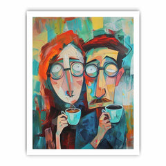 Coffee Couple Framed Print