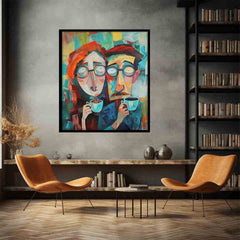 Coffee Couple Framed Print