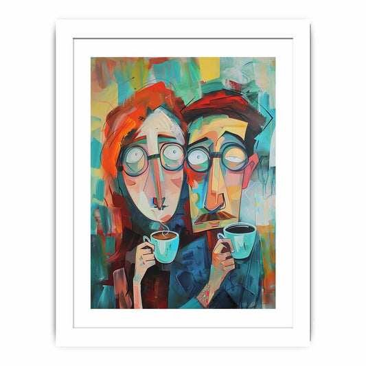 Coffee Couple Framed Print
