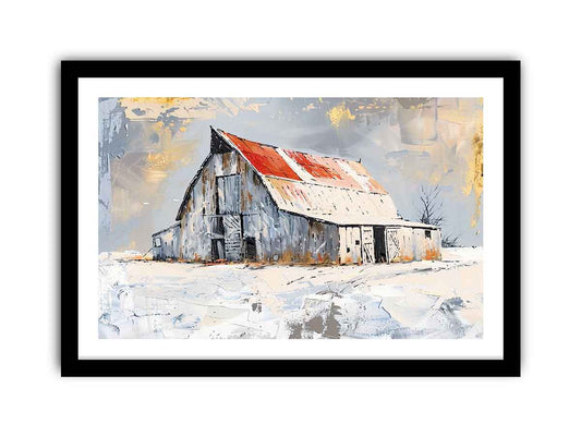 white barn art Framed Print