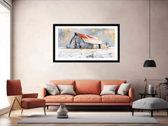 white barn art Framed Print