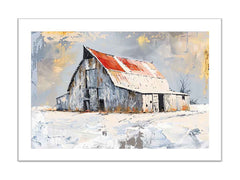 white barn art Framed Print