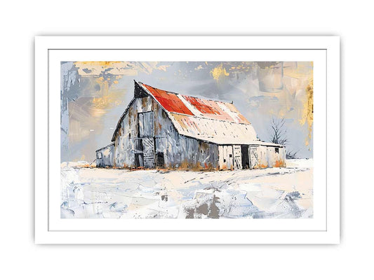 white barn art Framed Print