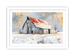 white barn art Framed Print