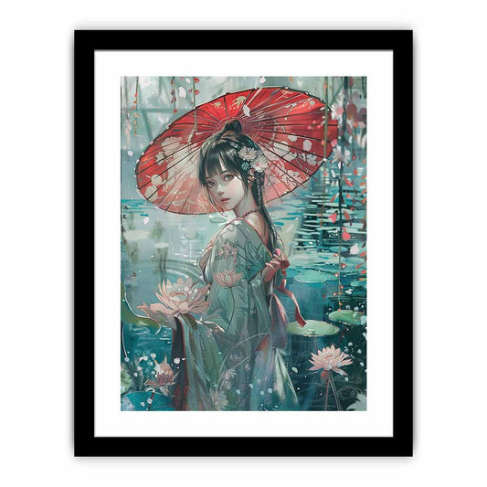 Japanise lady Framed Print