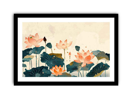 Watercolor lotus Framed Print